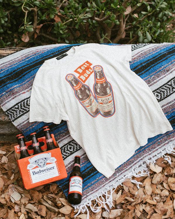 Junk Food Clothing Women's Budweiser Best Buds Vintage Tee Vintage White