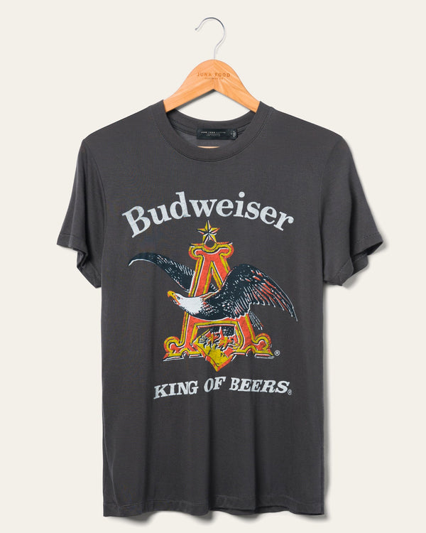 junk food clothing Women's Budweiser Eagle Vintage Tissue Tee Vintage Black