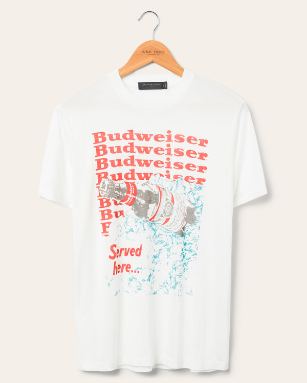junk food clothing Women's Budweiser Ice Vintage Tissue Tee Vintage White
