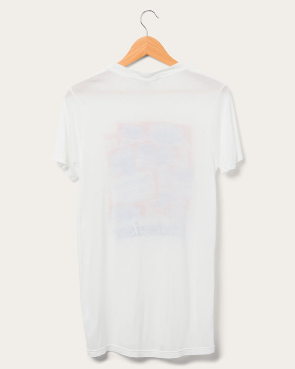 Junk Food Clothing Women's Budweiser Labels Vintage Tissue Tee VINTAGE WHITE