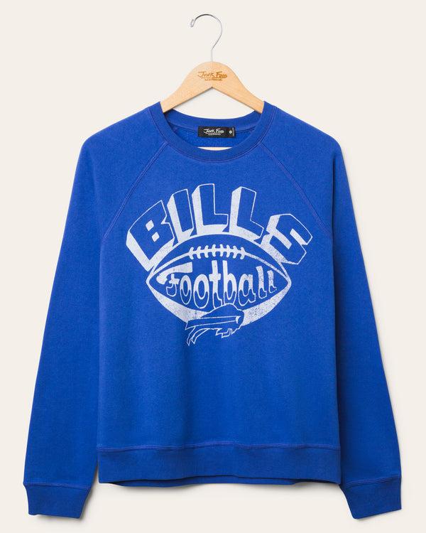 junk food clothing Women's Buffalo Bills Football Raglan Crew Fleece Liberty