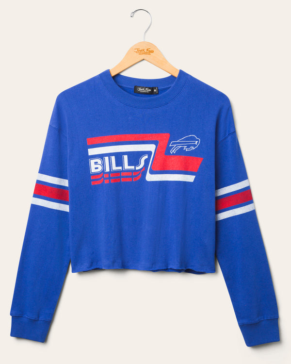 junk food clothing Women's Buffalo Bills Retro Crop Fleece Liberty