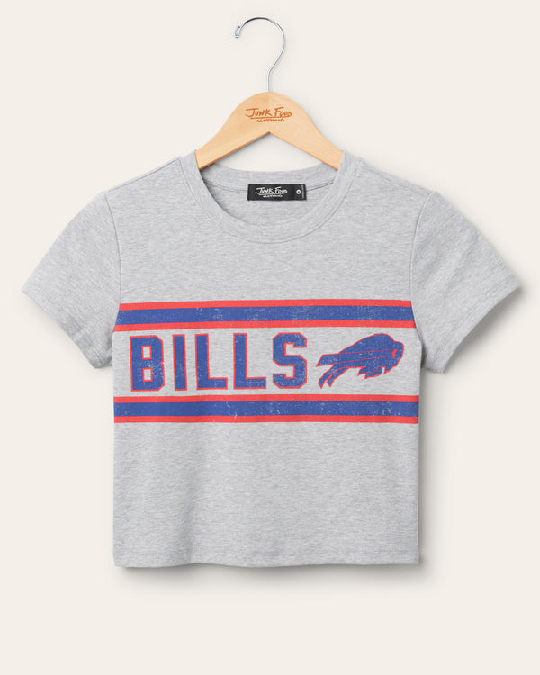 junk food clothing Women's Buffalo Bills Sideline Baby Tee Heather Grey