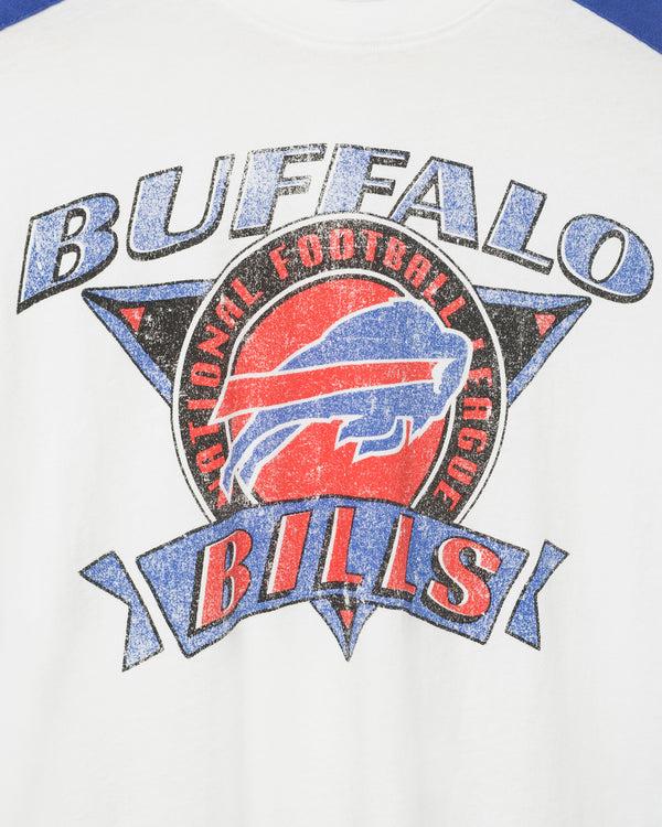 Junk Food Clothing Women's Buffalo Bills Striped Crop Tee