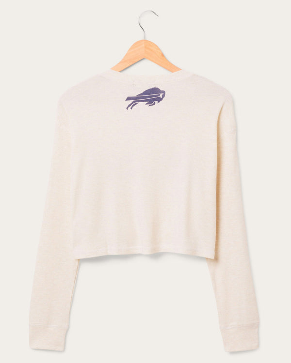 Junk Food Clothing Women's Buffalo Bills Sunday Crop Thermal Oatmeal