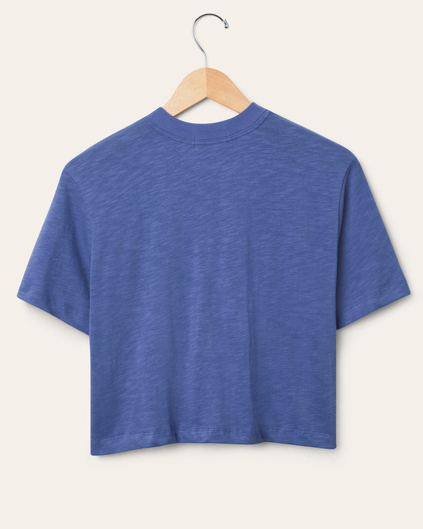 Junk Food Clothing Women's Buffalo Bills Thrill Mock Neck Crop Tee Liberty