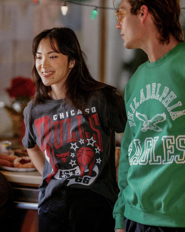 Junk Food Clothing Women's Bulls Banner Vintage Tee True Black