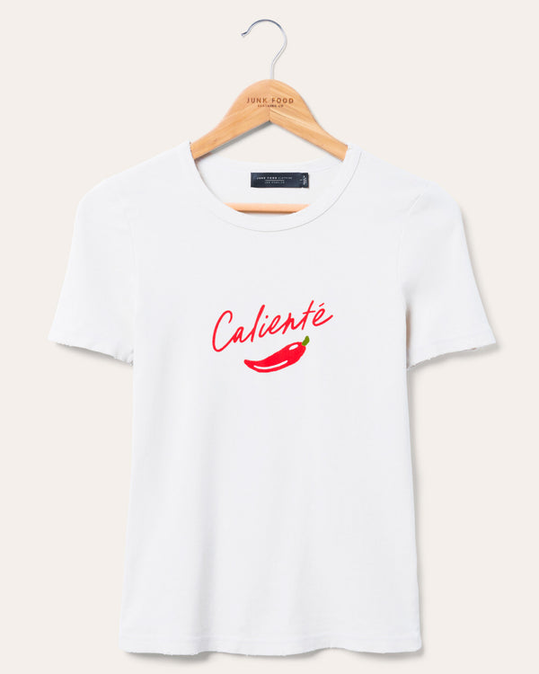 junk food clothing Women's Caliente Pepper Super Slim Tee Birch