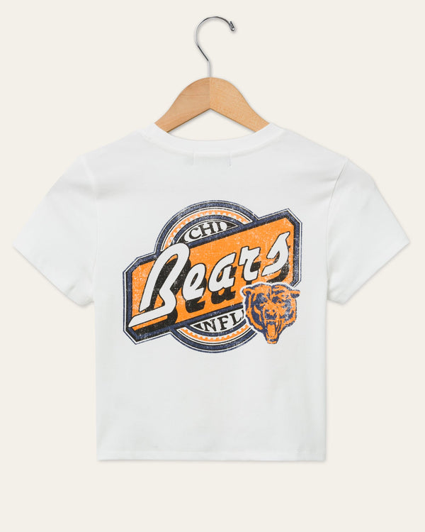Junk Food Clothing Women's Chicago Bears Cheers Baby Tee Vintage White