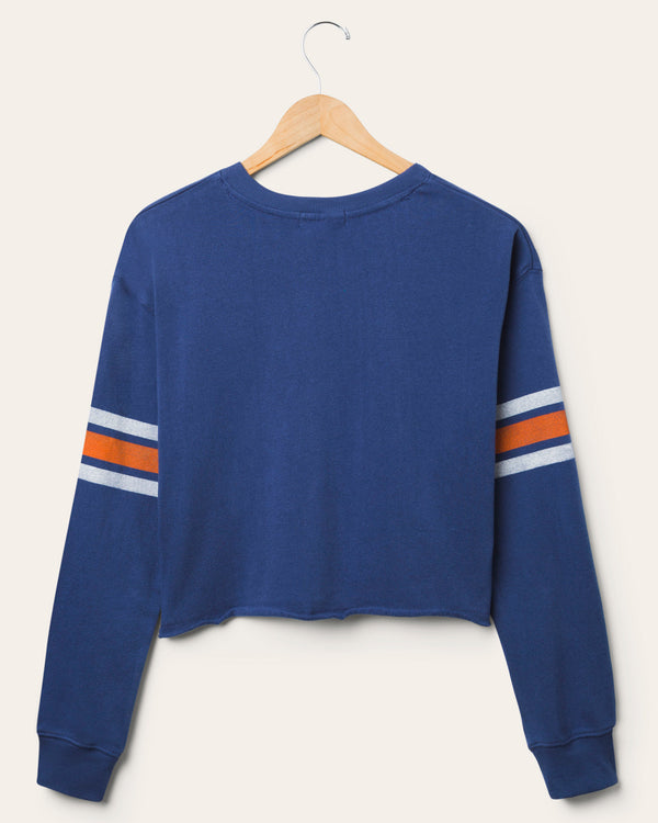 Junk Food Clothing Women's Chicago Bears Retro Crop Fleece True Navy
