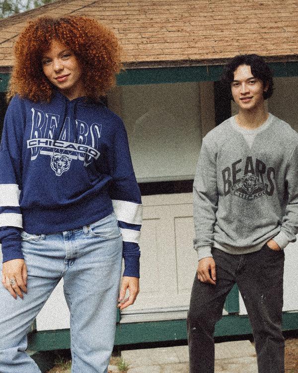 Junk Food Clothing Women's Chicago Bears Stripe Hoodie True Navy