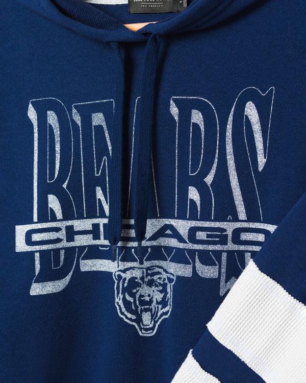 Junk Food Clothing Women's Chicago Bears Stripe Hoodie True Navy