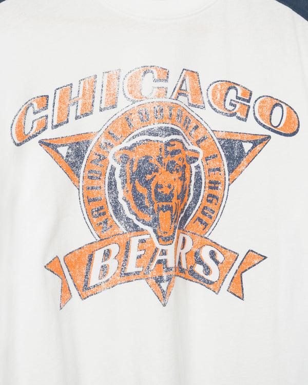 Junk Food Clothing Women's Chicago Bears Striped Crop Tee Vintage White/Navy