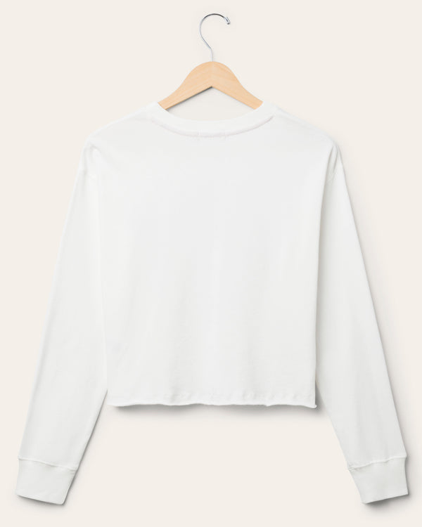 Junk Food Clothing Women's Cincinnati Bengals Helmet Crop Fleece Vintage White