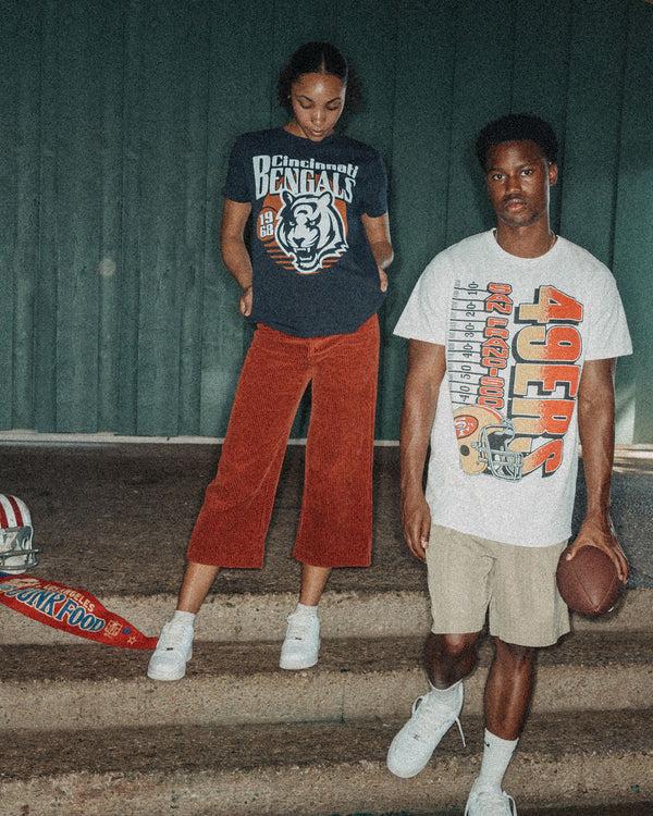 Junk Food Clothing Women's Cincinnati Bengals Sunset Vintage Tee True Black