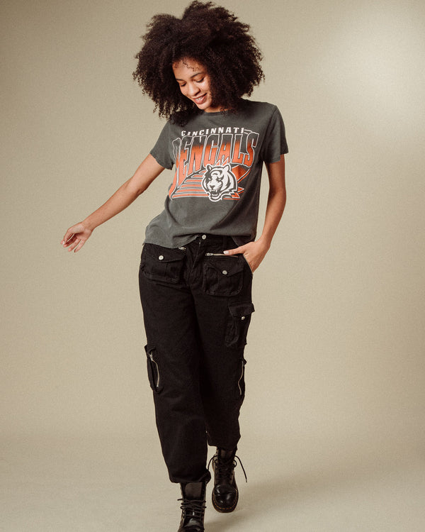 Junk Food Clothing Women's Cincinnati Bengals Vintage Tee Midnight