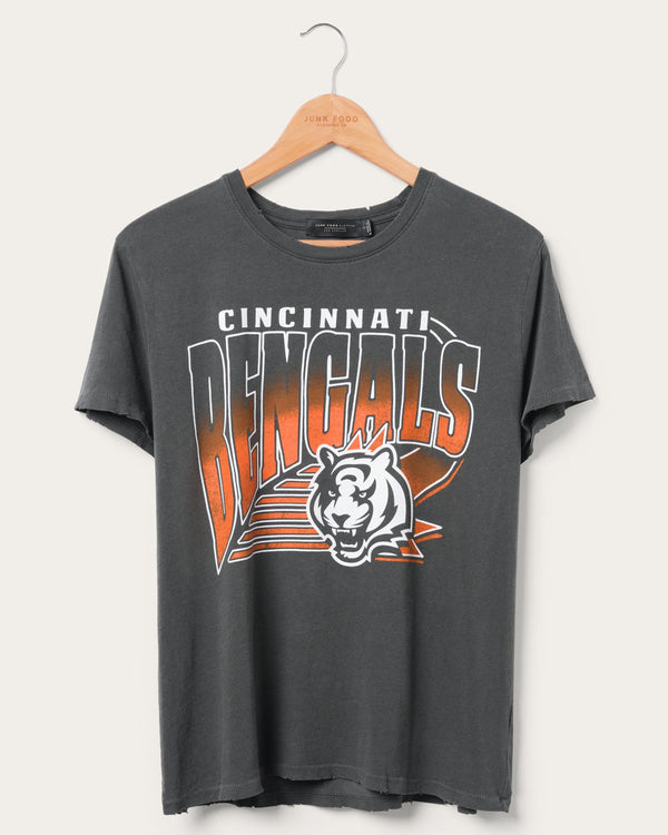 junk food clothing Women's Cincinnati Bengals Vintage Tee Midnight