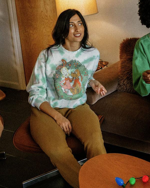 Junk Food Clothing Women's Cindy And Max Cropped Flea Market Fleece Tie Dye