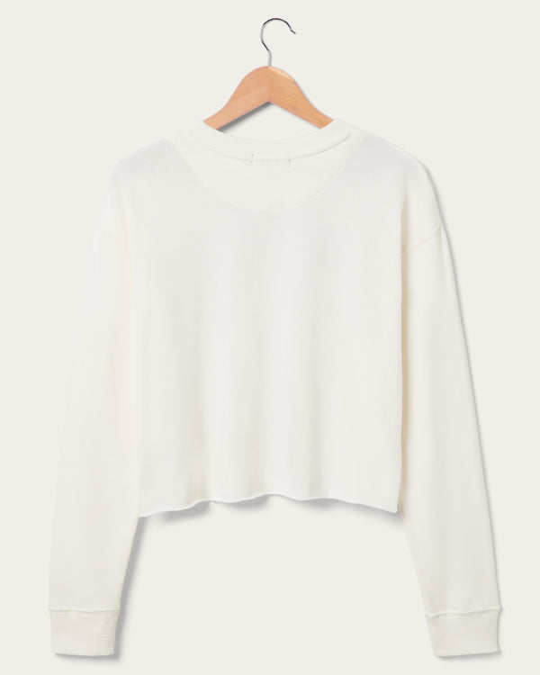 Junk Food Clothing Women's Classic Mickey Flea Market Cropped Fleece Vintage White