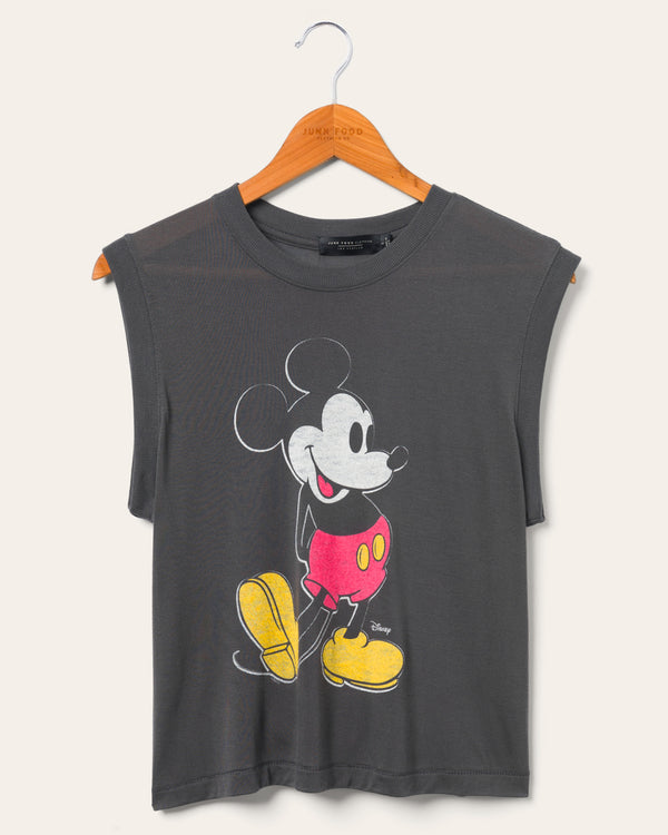 junk food clothing Women's Classic Mickey Vintage Tissue Tank Vintage Black