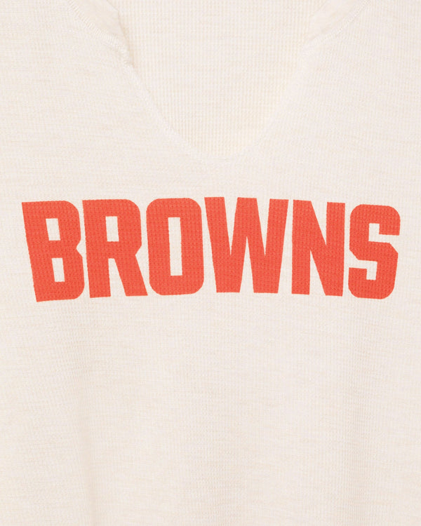 Junk Food Clothing Women's Cleveland Browns Sunday Crop Thermal Oatmeal