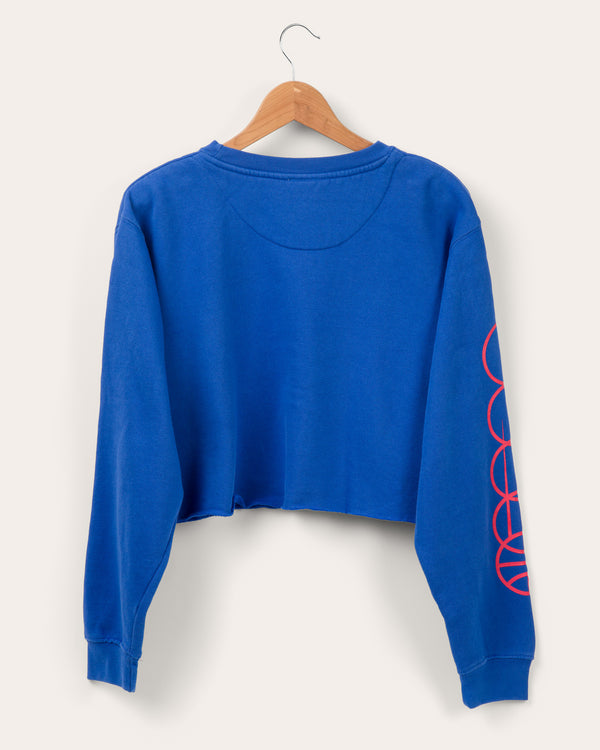 Junk Food Clothing Women's Clippers Cropped Fleece ROYAL