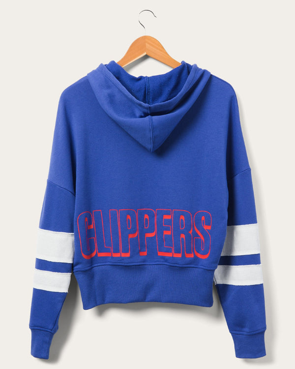 Junk Food Clothing Women's Clippers Overtime Striped Fleece Hoodie Liberty
