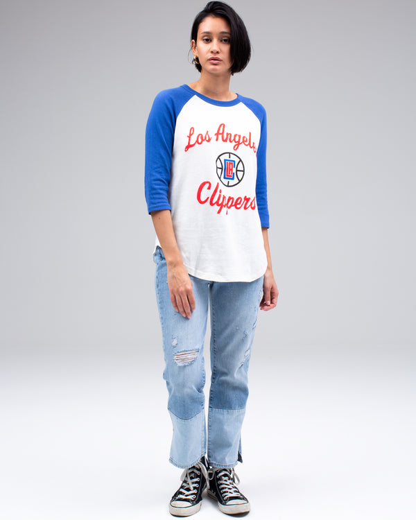 junk food clothing Women's Clippers Raglan SUGAR / LIBERTY