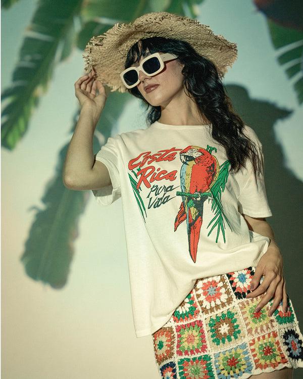 Junk Food Clothing Women's Costa Rica Vintage Tee Vintage White