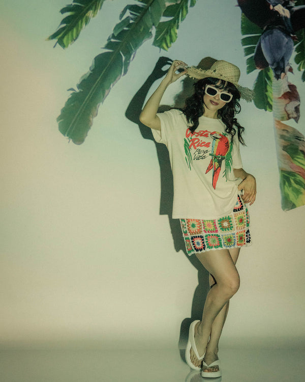 Junk Food Clothing Women's Costa Rica Vintage Tee Vintage White