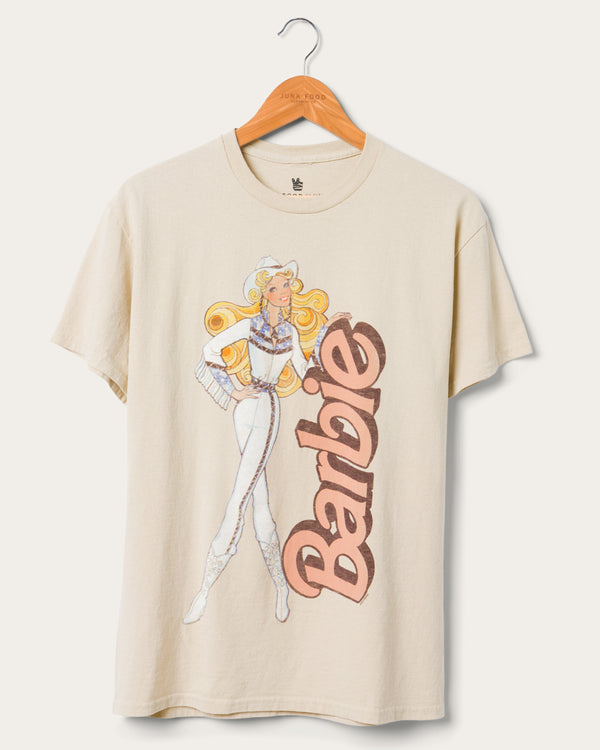 junk food clothing Women's Cowgirl Barbie Flea Market Tee Sand
