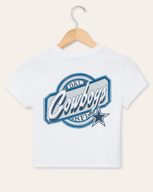 Junk Food Clothing Women's Dallas Cowboys Cheers Baby Tee Vintage White
