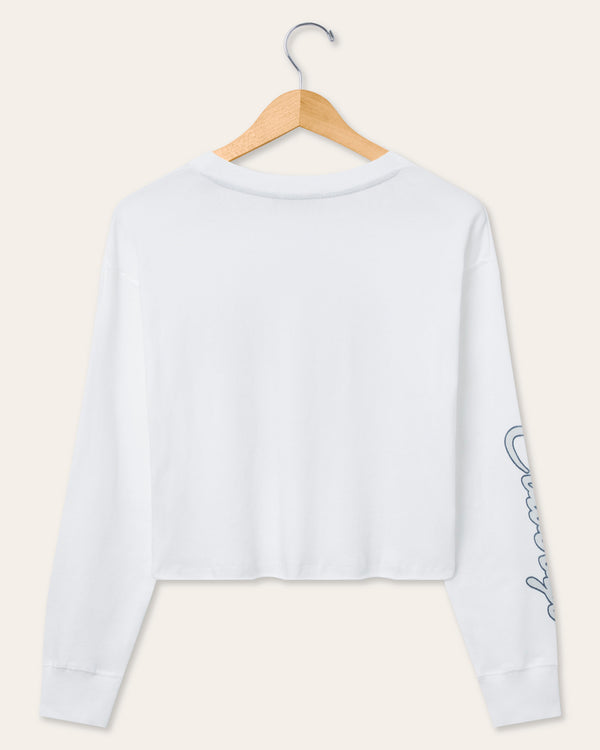 Junk Food Clothing Women's Dallas Cowboys Helmet Crop Fleece Vintage White