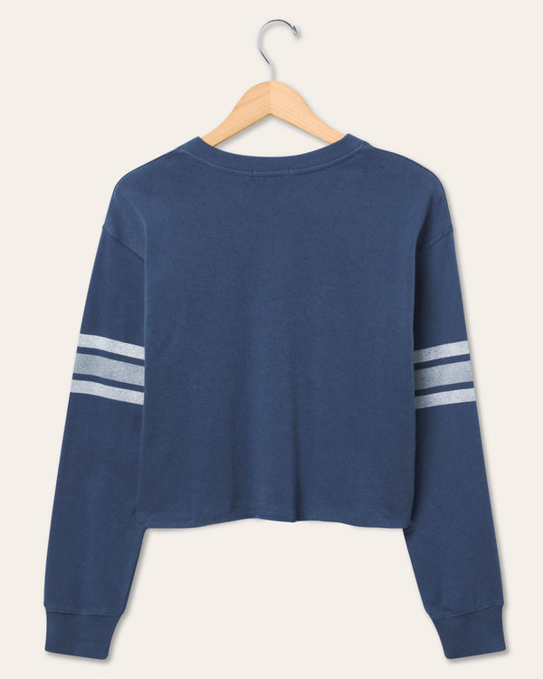 Junk Food Clothing Women's Dallas Cowboys Retro Crop Fleece True Navy