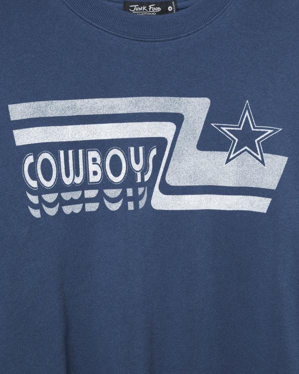 Junk Food Clothing Women's Dallas Cowboys Retro Crop Fleece True Navy