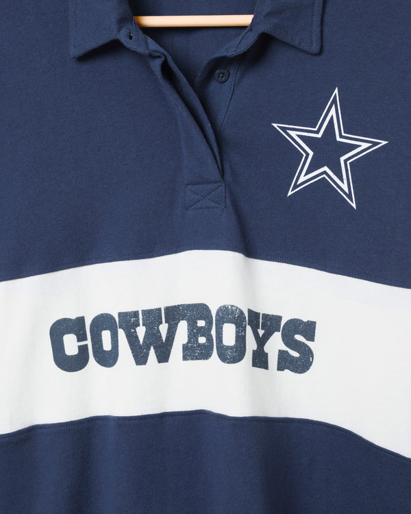 Junk Food Clothing Women's Dallas Cowboys Rugby Long Sleeve True Navy