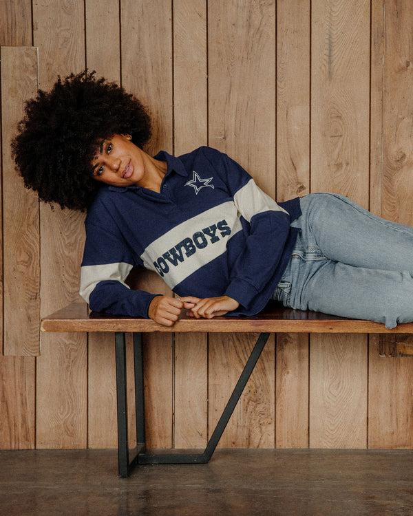 Junk Food Clothing Women's Dallas Cowboys Rugby Long Sleeve True Navy