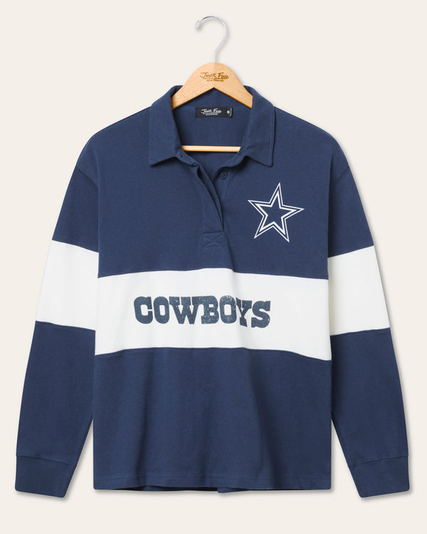 junk food clothing Women's Dallas Cowboys Rugby Long Sleeve True Navy
