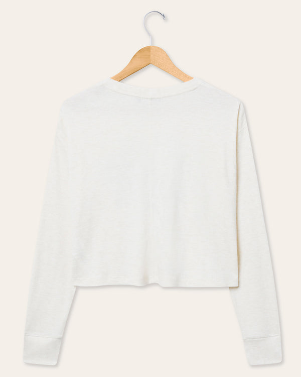 Junk Food Clothing Women's Dallas Cowboys Slant Crop Thermal Oatmeal