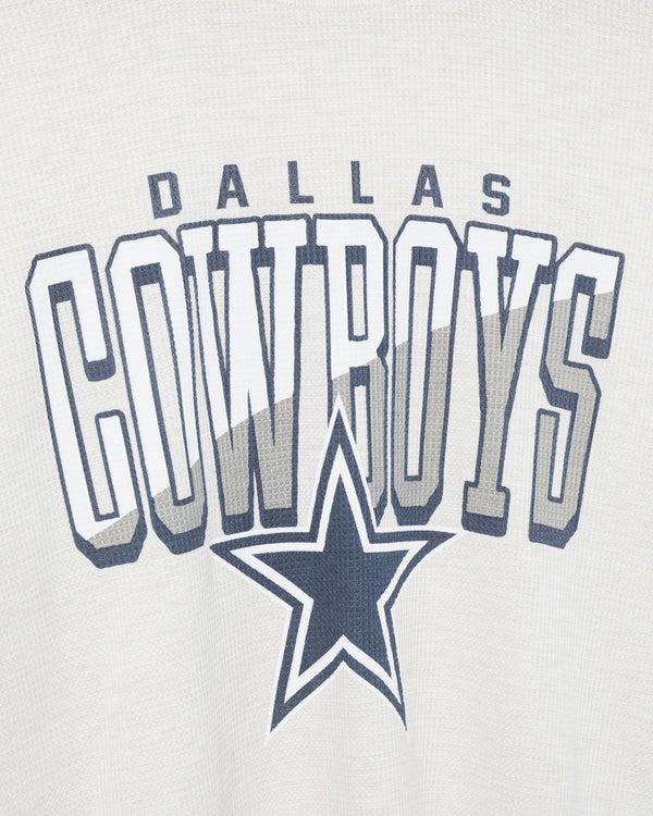 Junk Food Clothing Women's Dallas Cowboys Slant Crop Thermal Oatmeal