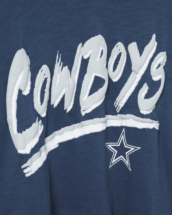 Junk Food Clothing Women's Dallas Cowboys Thrill Mock Neck Crop Tee True Navy