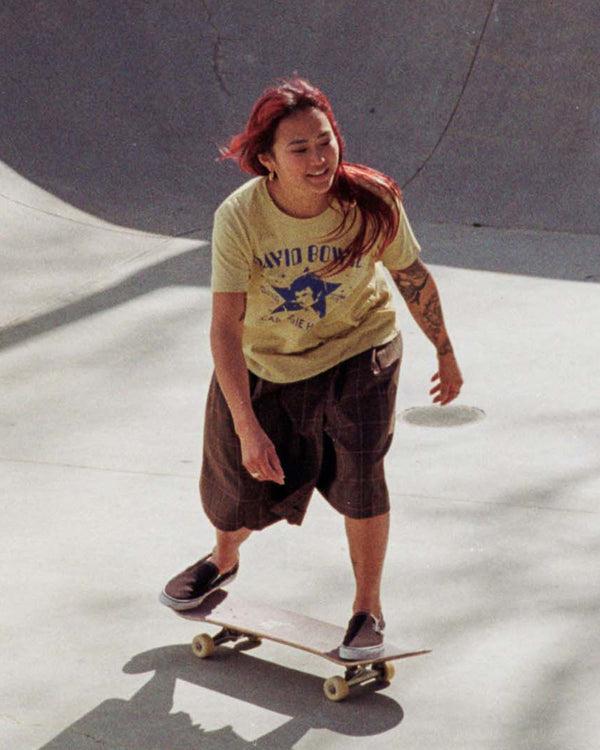 Junk Food Clothing Women's David Bowie Carnegie Hall Vintage Tee Muted Lime