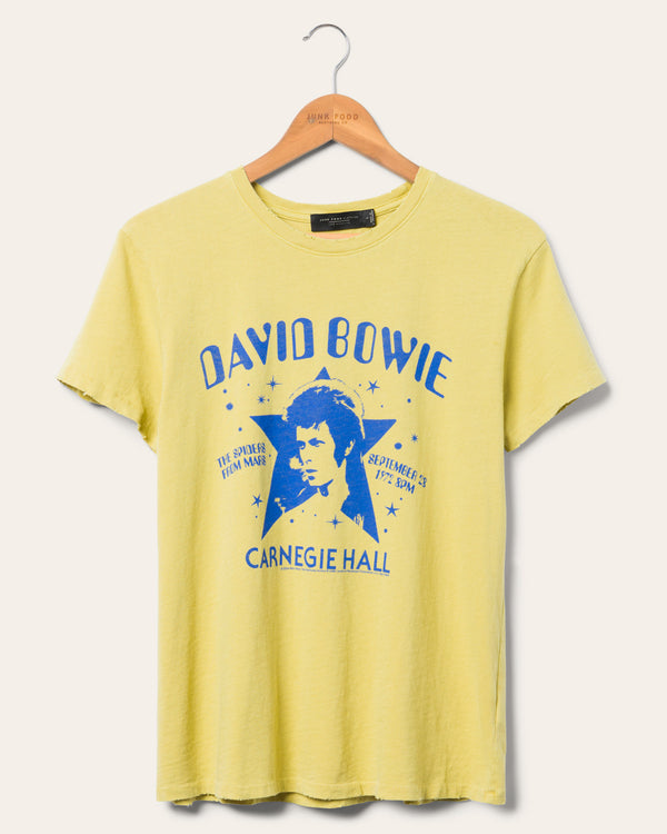 junk food clothing Women's David Bowie Carnegie Hall Vintage Tee Muted Lime