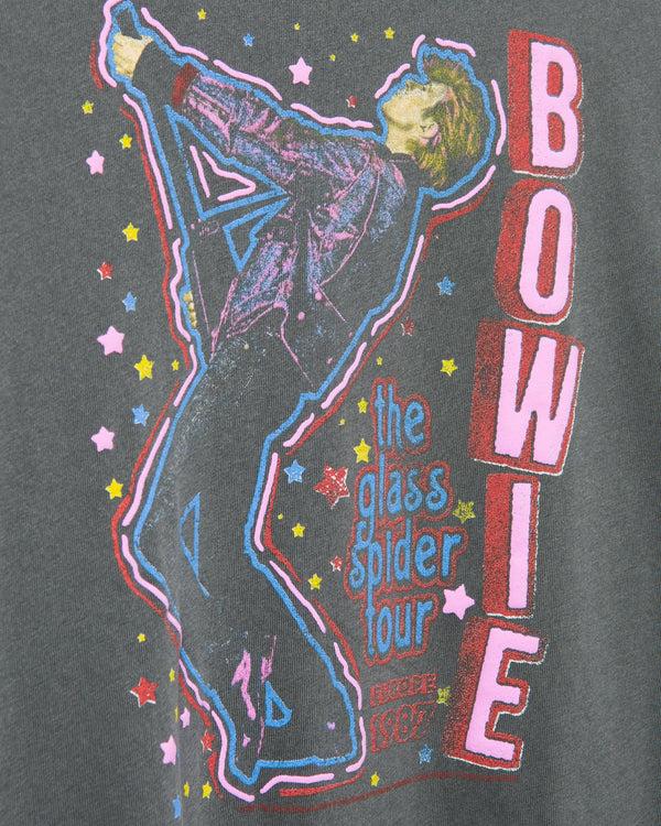 Junk Food Clothing Women's David Bowie Glass Spider Tour Vintage Tee Vintage Black