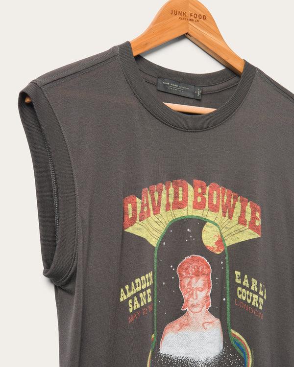 Junk Food Clothing Women's David Bowie Radio City Music Hall Vintage Tissue Tank Vintage Black