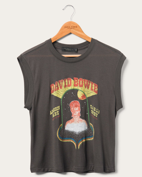 junk food clothing Women's David Bowie Radio City Music Hall Vintage Tissue Tank Vintage Black