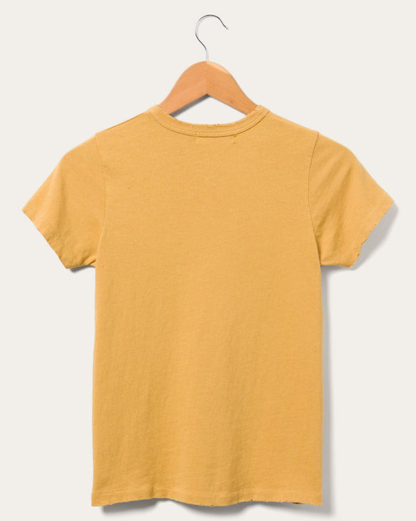 Junk Food Clothing Women's David Bowie US Tour '82 Original Tee Spruce Yellow