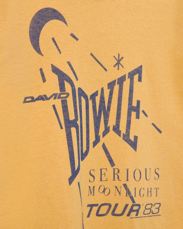 Junk Food Clothing Women's David Bowie US Tour '82 Original Tee Spruce Yellow