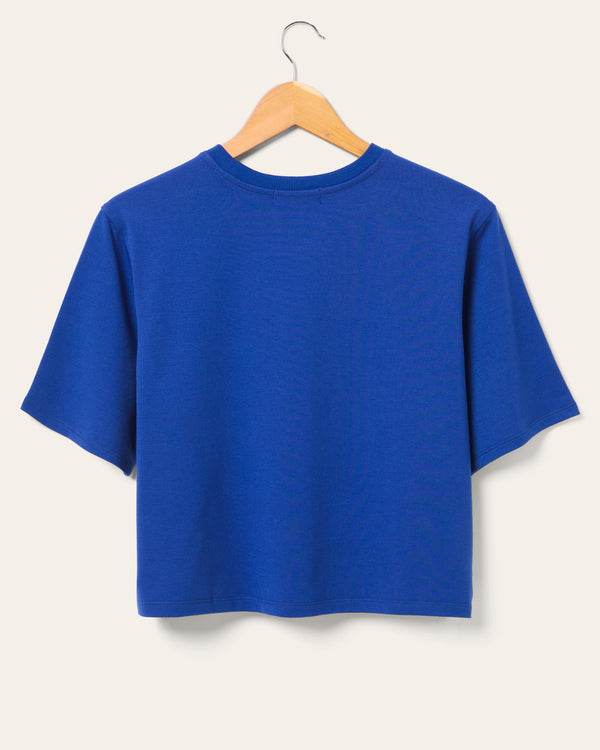 Junk Food Clothing Women's Denver Broncos Color Block Crop Tee White/Liberty