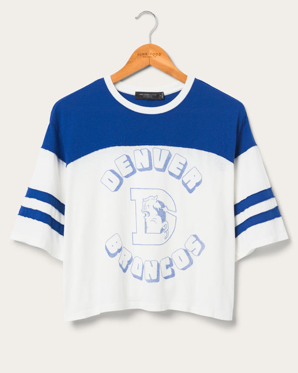 junk food clothing Women's Denver Broncos Hail Mary Tee Sugar/Liberty